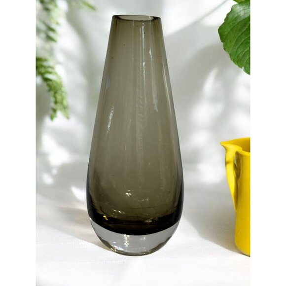 Mid-Century Modern Smoke Glass Vase - Picture 1 of 12